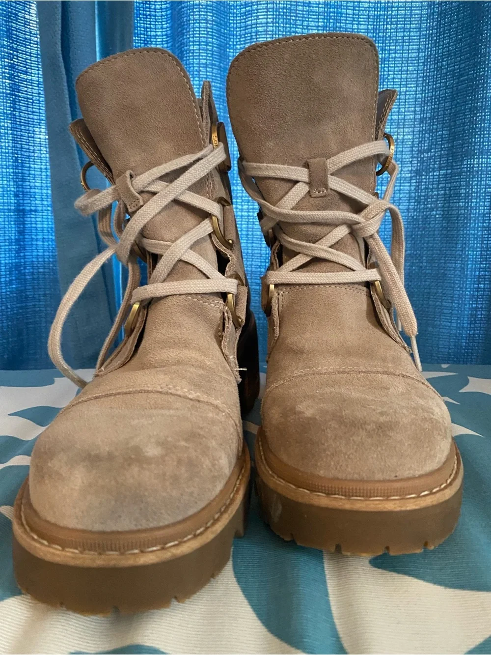 Sorel Women's Taupe Suede Lace-Up Ankle Booties
